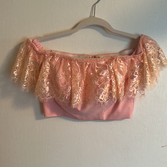 Madison James, Size 0, 2 Piece Pink Prom Dress - Picture 2 of 6